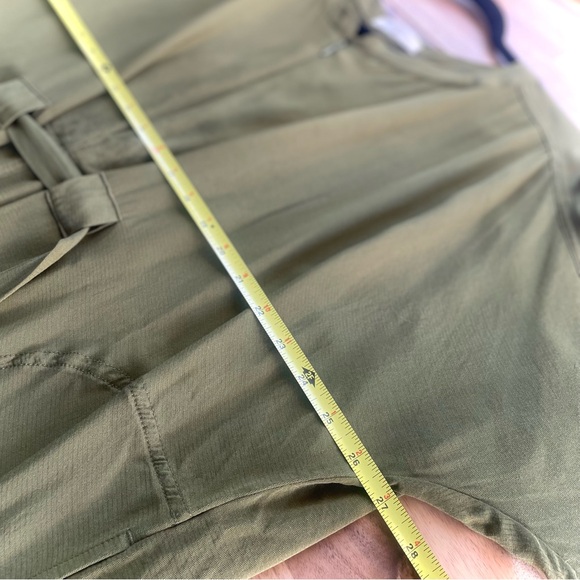 ODDBIRD | S | Olive Ruya Reya Tunic Flowy Short Sleeve Zip Neck Tie Dress - Picture 8 of 15